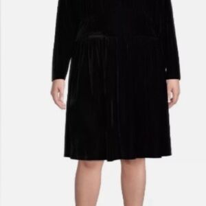 Terra & Sky Elegant Black Velvet Dress